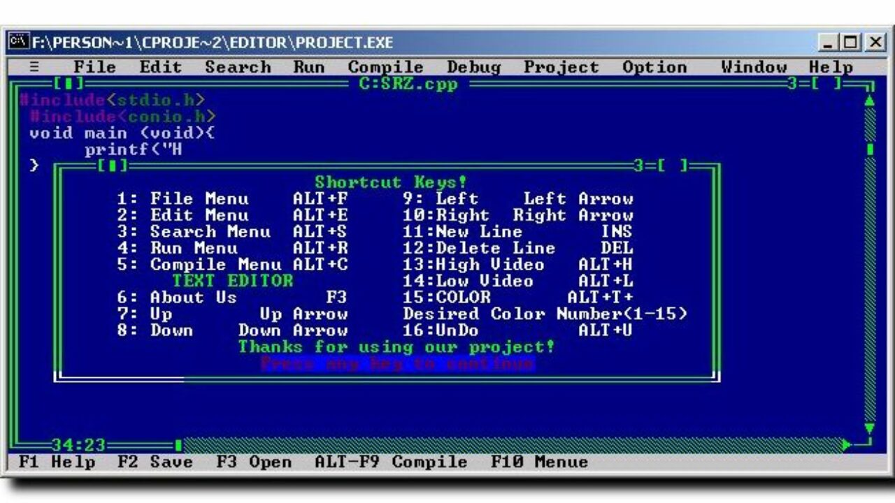 turbo c programing software