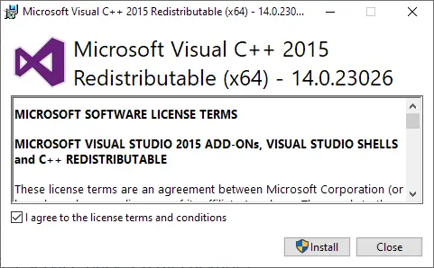 Visual C++ Installation