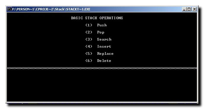 C Programming - Stack in text mode Stack implementation in text mode