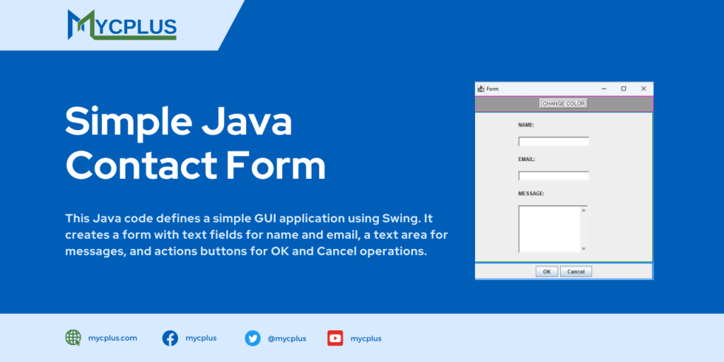 Simple Java Contact Form