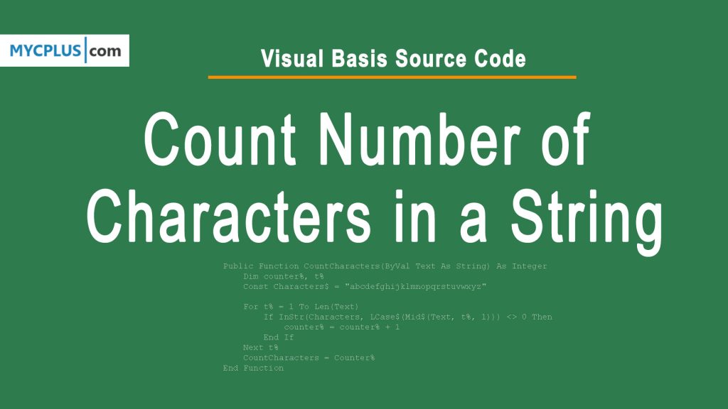 Count Number of Characters in a String