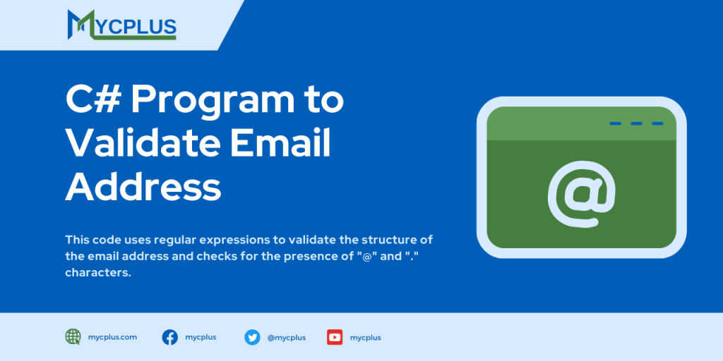 C# Program to Validate Email Address