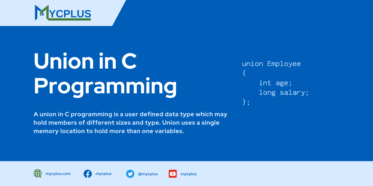 Union in C Programming - MYCPLUS