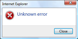 Error Message - Unknown Error