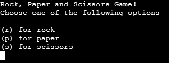 rock, paper, scissors game menu options