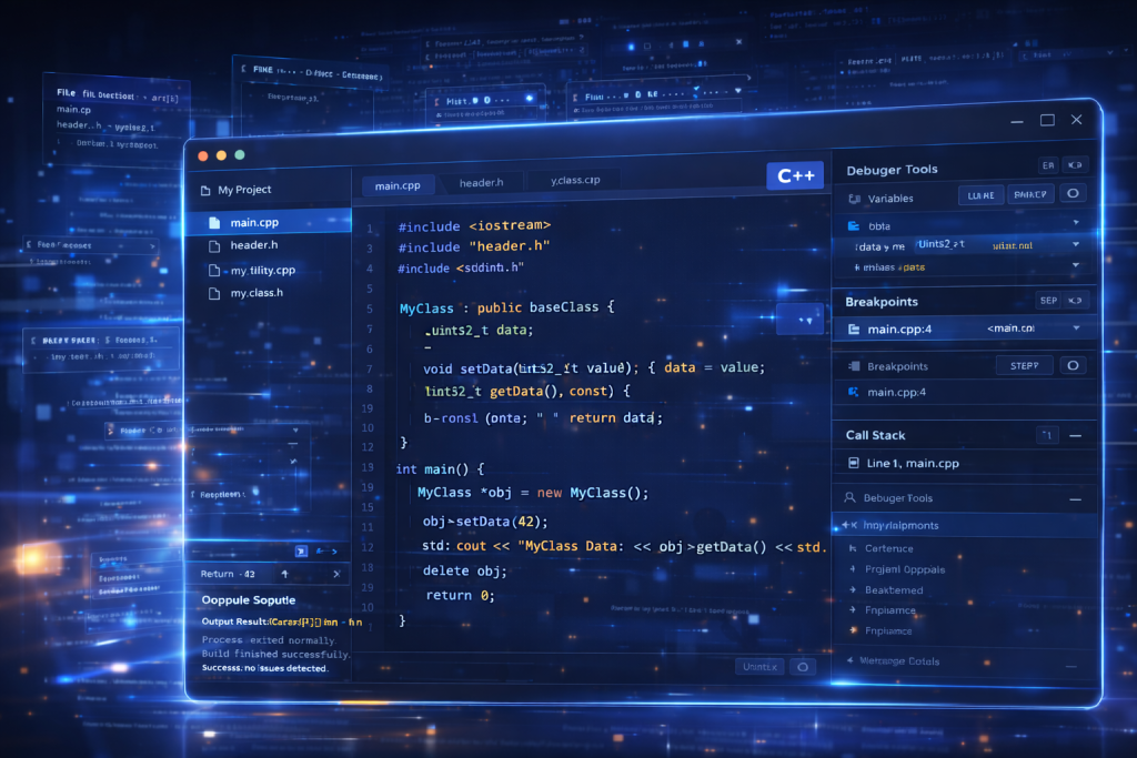 Futuristic C++ coding IDE